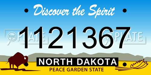 1121367 North Dakota License Plate