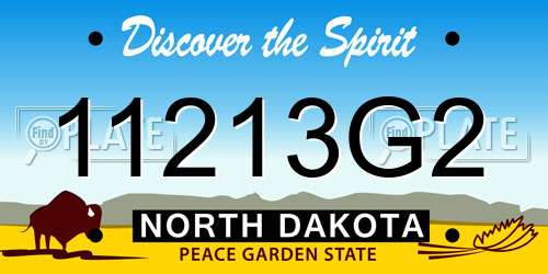 11213G2 North Dakota License Plate