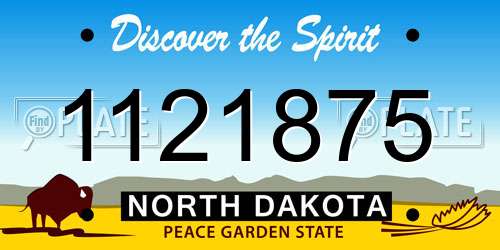 1121875 North Dakota License Plate