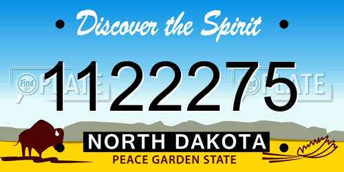 1122275 North Dakota License Plate