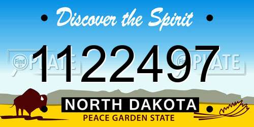 1122497 North Dakota License Plate