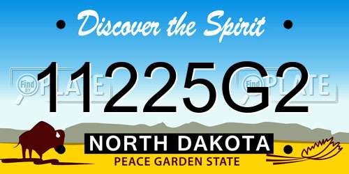 11225G2 North Dakota License Plate