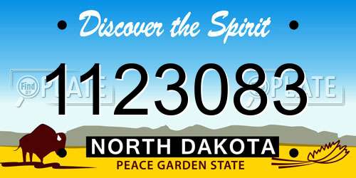 1123083 North Dakota License Plate