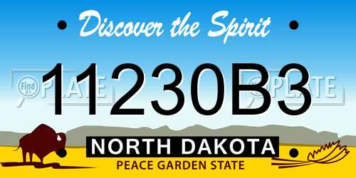 11230B3 North Dakota License Plate