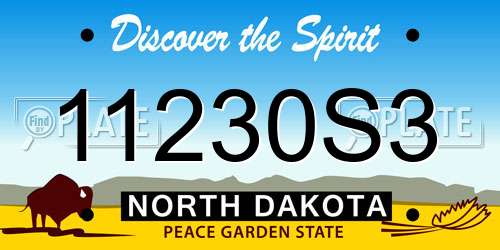 11230S3 North Dakota License Plate