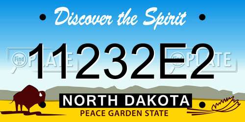 11232E2 North Dakota License Plate