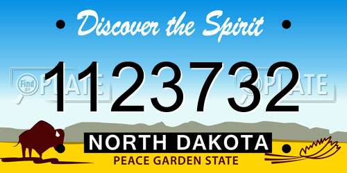 1123732 North Dakota License Plate