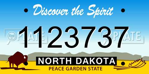 1123737 North Dakota License Plate