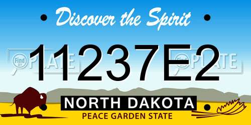 11237E2 North Dakota License Plate