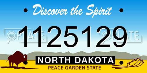 1125129 North Dakota License Plate