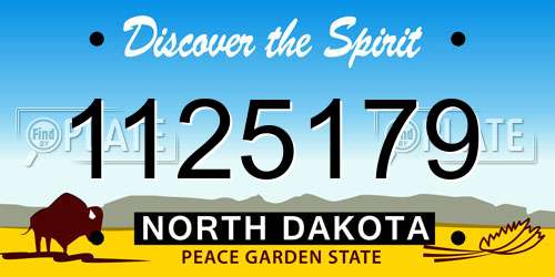 1125179 North Dakota License Plate