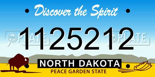 1125212 North Dakota License Plate