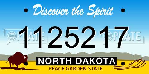 1125217 North Dakota License Plate
