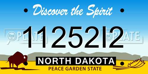 11252I2 North Dakota License Plate