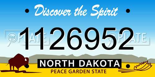 1126952 North Dakota License Plate