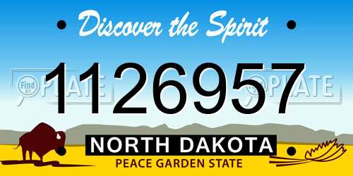 1126957 North Dakota License Plate