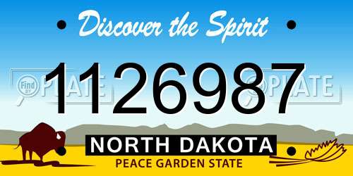 1126987 North Dakota License Plate
