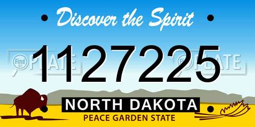 1127225 North Dakota License Plate