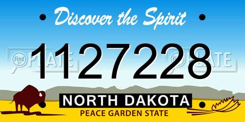1127228 North Dakota License Plate