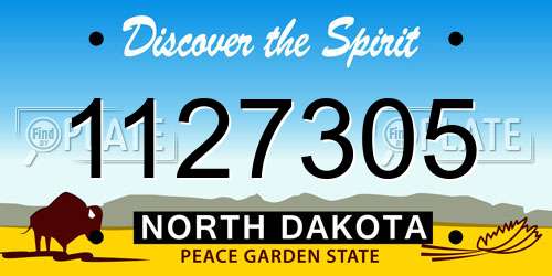 1127305 North Dakota License Plate
