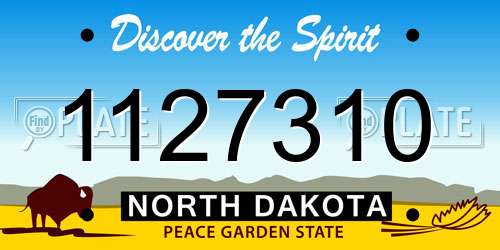 1127310 North Dakota License Plate