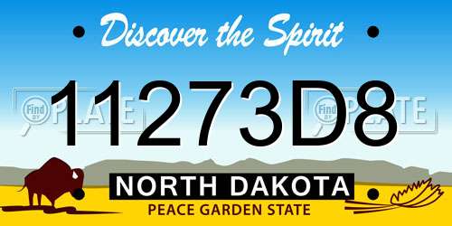 11273D8 North Dakota License Plate