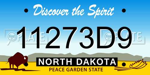 11273D9 North Dakota License Plate