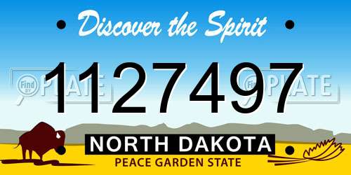 1127497 North Dakota License Plate
