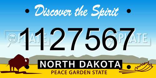 1127567 North Dakota License Plate