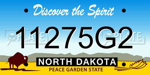 11275G2 North Dakota License Plate
