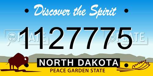 1127775 North Dakota License Plate