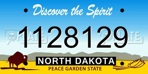 1128129 North Dakota License Plate
