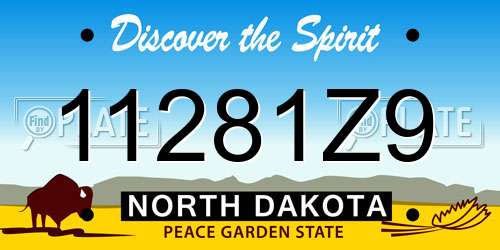 11281Z9 North Dakota License Plate