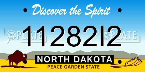 11282I2 North Dakota License Plate