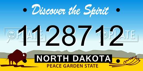 1128712 North Dakota License Plate