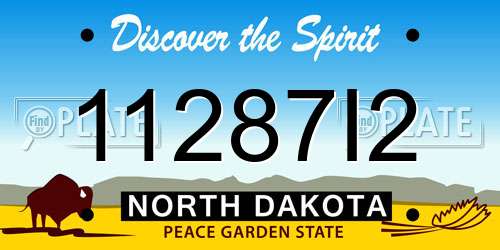 11287I2 North Dakota License Plate