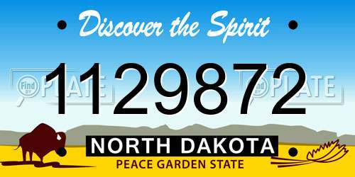 1129872 North Dakota License Plate