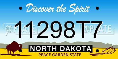 11298T7 North Dakota License Plate