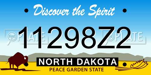 11298Z2 North Dakota License Plate