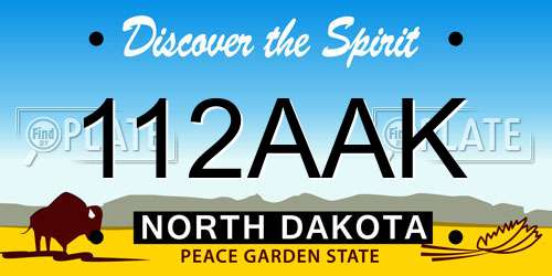 112AAK North Dakota License Plate