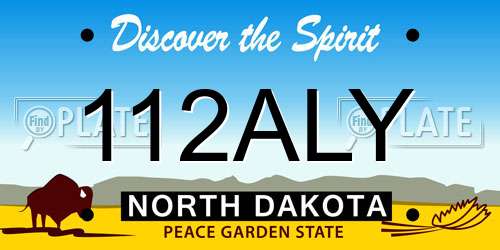 112ALY North Dakota License Plate