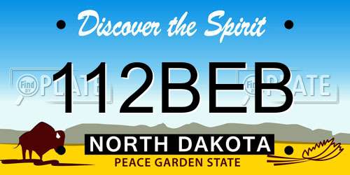 112BEB North Dakota License Plate