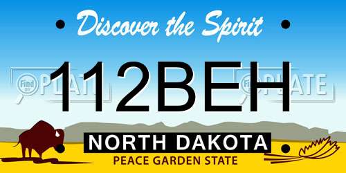 112BEH North Dakota License Plate