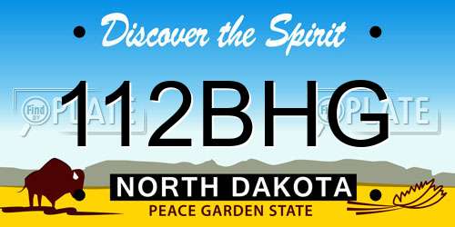 112BHG North Dakota License Plate