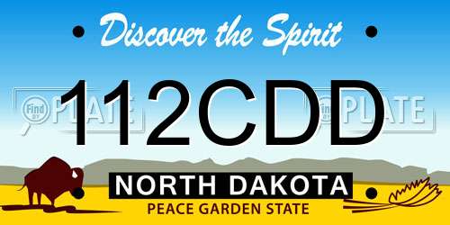 112CDD North Dakota License Plate