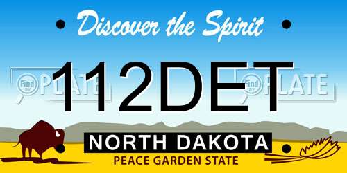 112DET North Dakota License Plate