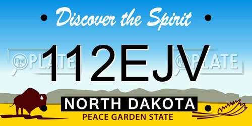 112EJV North Dakota License Plate