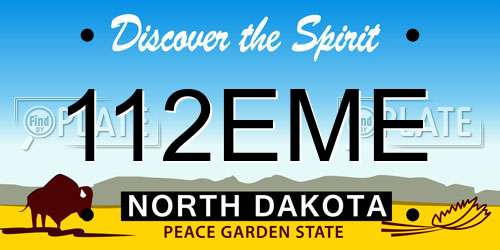 112EME North Dakota License Plate