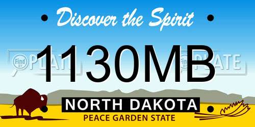 1130MB North Dakota License Plate