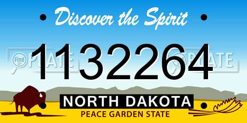 1132264 North Dakota License Plate